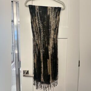 Black and Tan Patterned Scarf